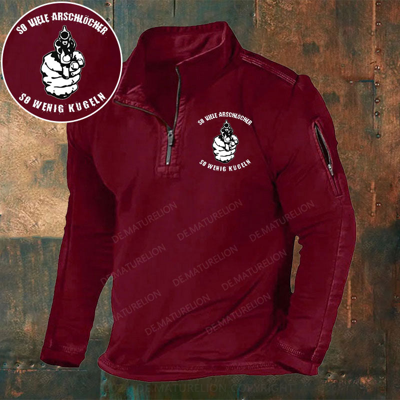 So viele Arschlöcher so wenig Kugeln Stehkragen Reißverschluss Polo Shirt