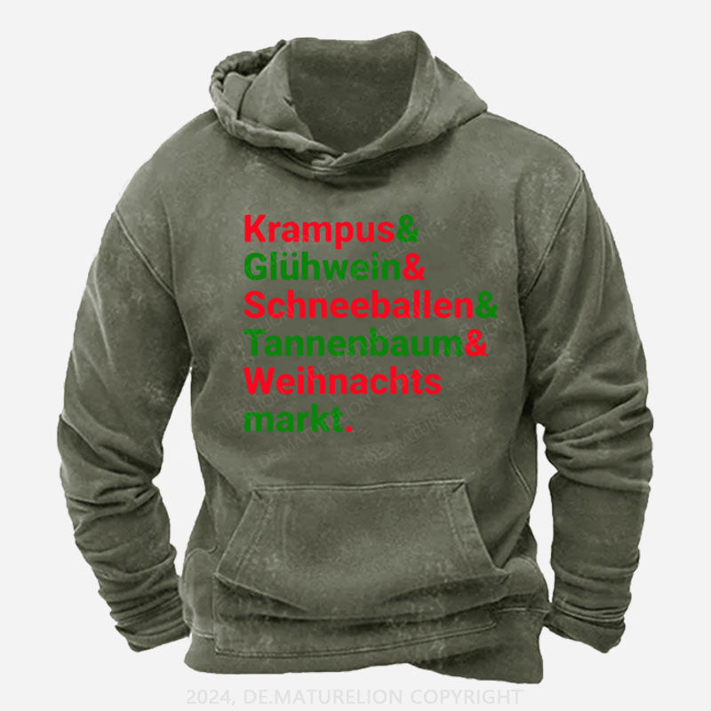 Krampus Glühwein Schneeballen Tannenbaum Weihnachtsmarkt Hoodie