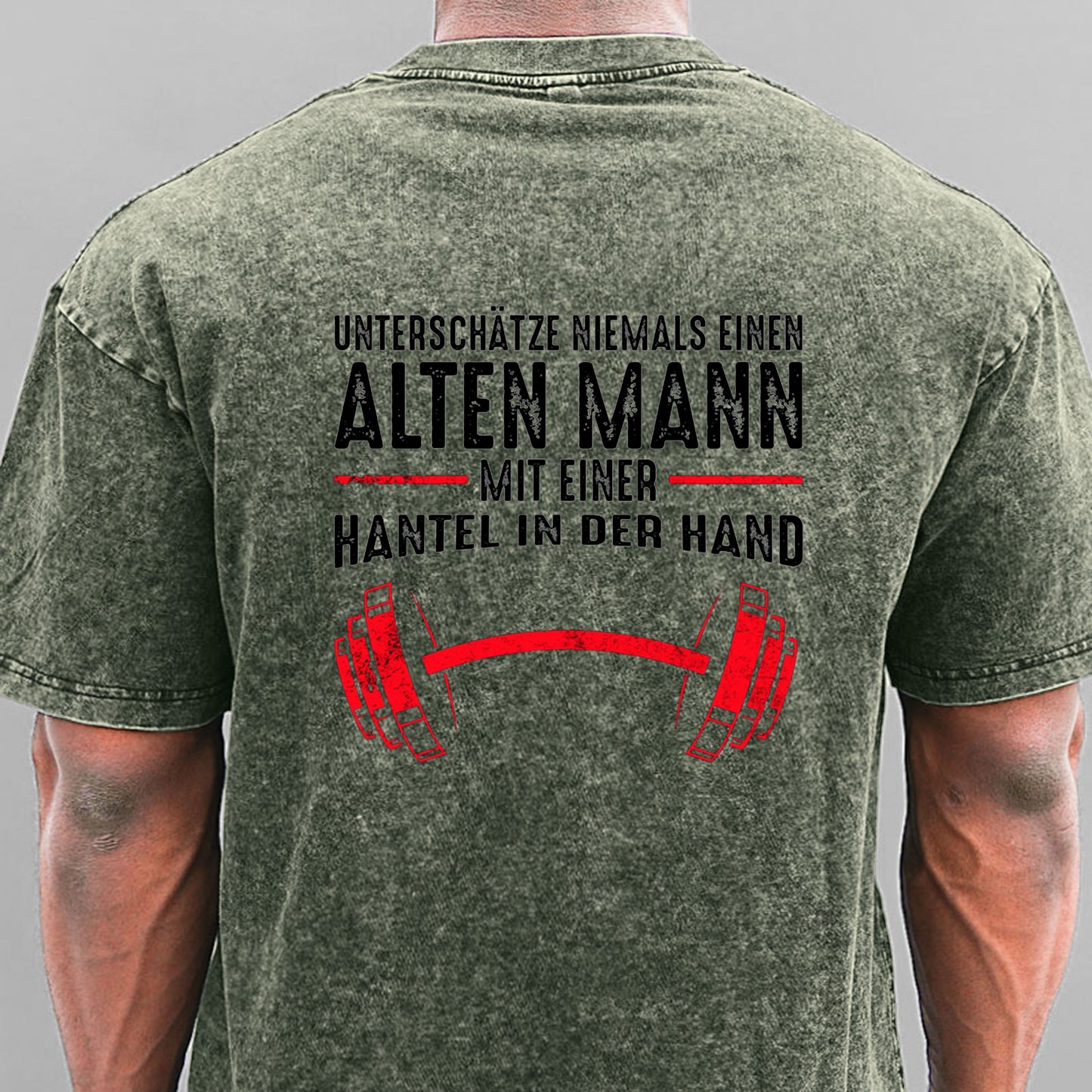 Fitness Retro Männer Gewaschene Vintage T-Shirt