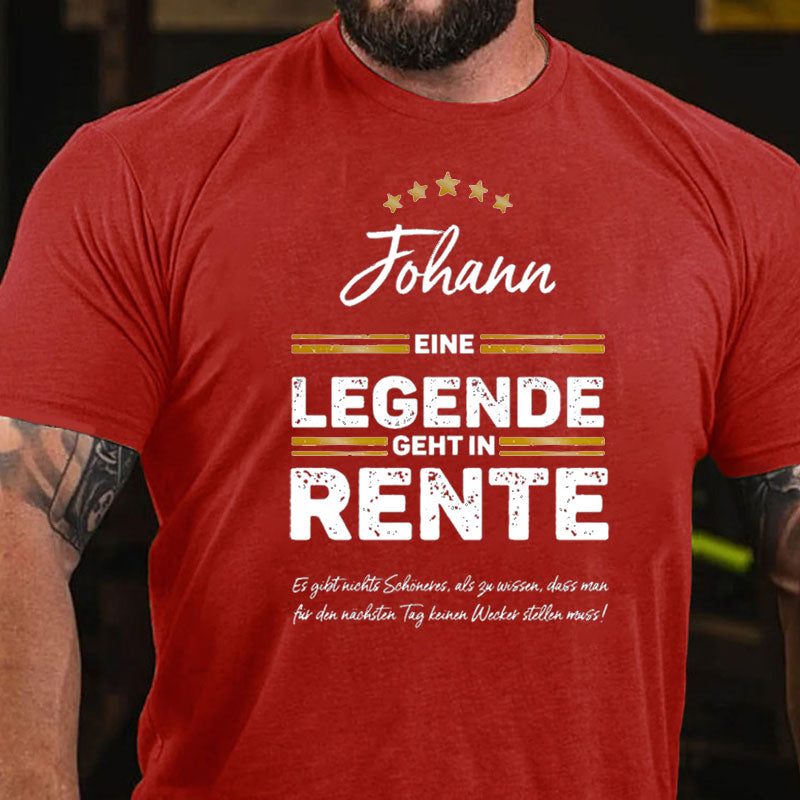 Personalisiert Name Eine Legende geht in Rente T-Shirt
