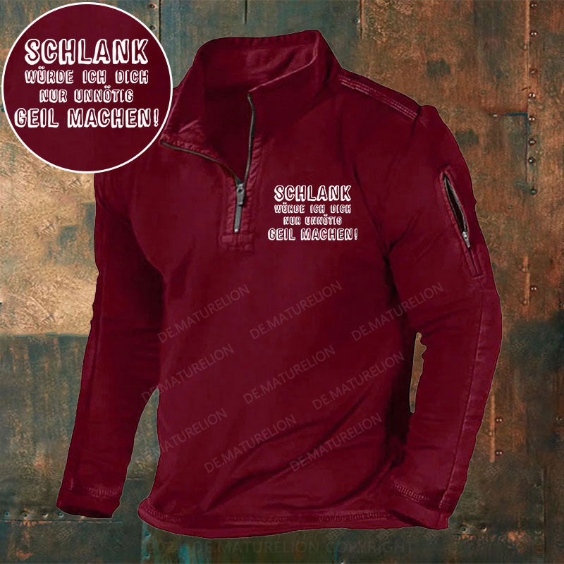 Schlank Würde Ich Dich Nur Unnötig Geil Machen Stehkragen Reißverschluss Polo Shirt