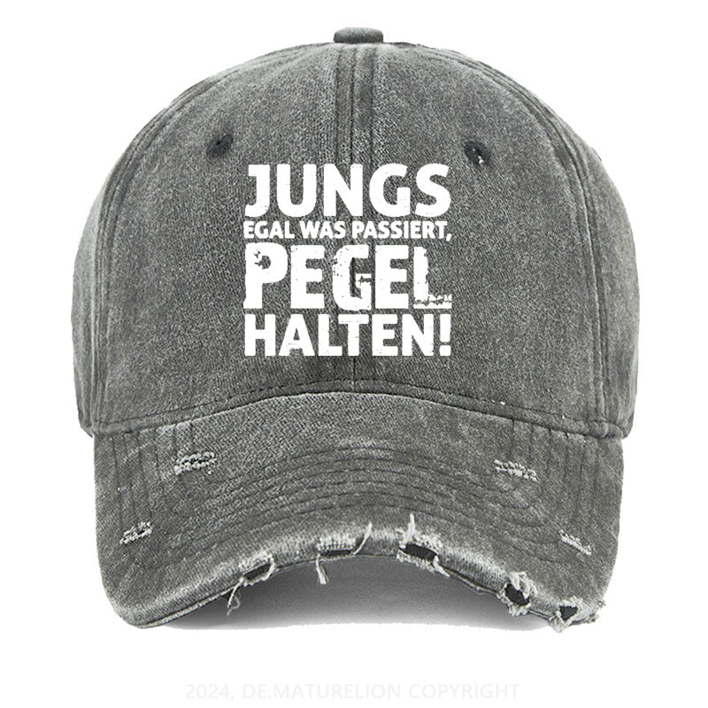Jungs Egal Was Passiert Pegel Halten Gewaschene Vintage Cap