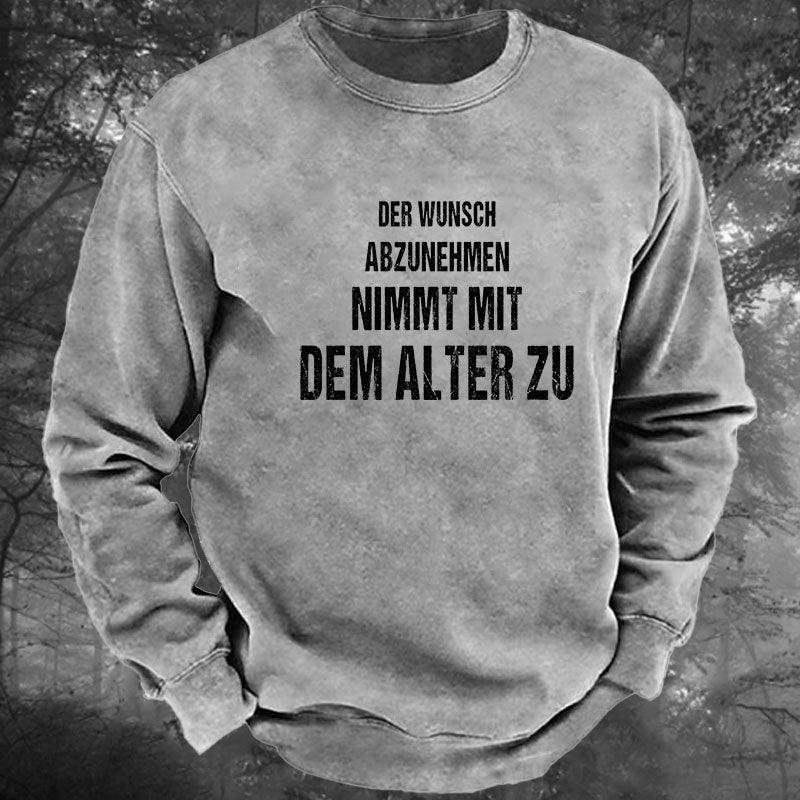 Der Wunsch abzunehmen, nimmt mit dem Alter zu Gewaschenes Sweatshirt