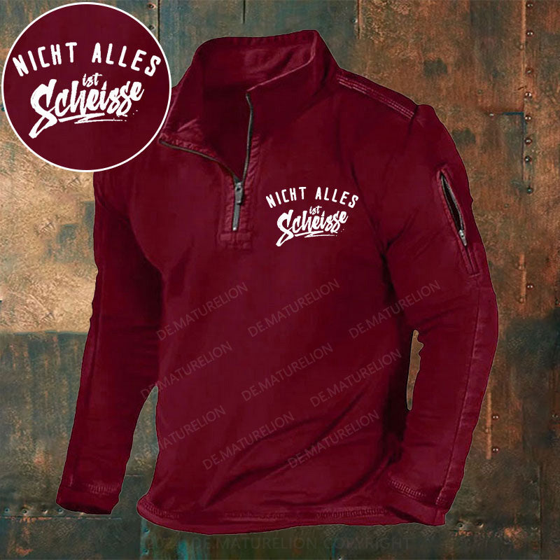Nicht Alles Ist Scheisse Stehkragen Reißverschluss Polo Shirt