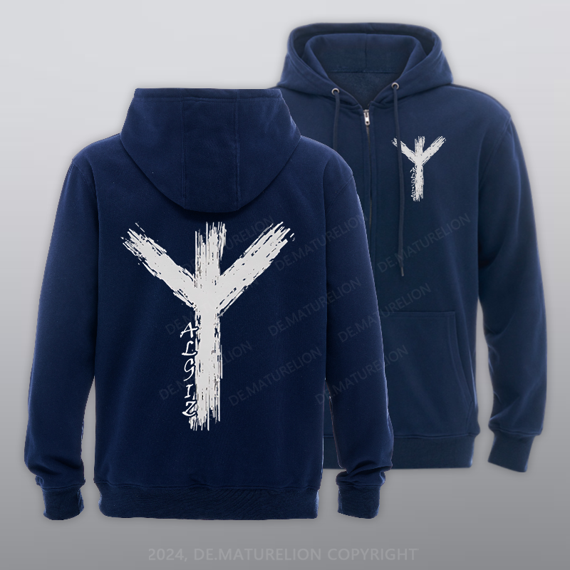 Maturelion Mit Algiz Reißverschluss Hoodie