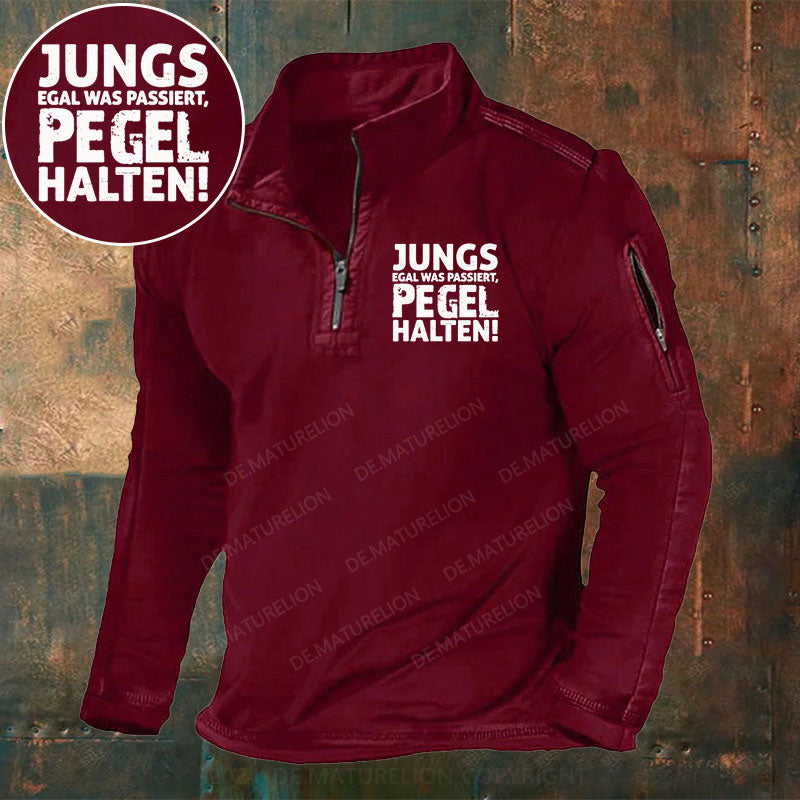 Jungs Egal Was Passiert Pegel Halten Stehkragen Reißverschluss Polo Shirt