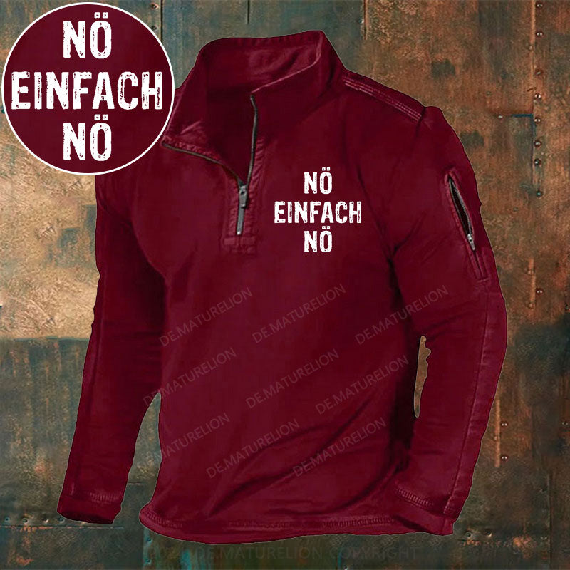 Nö Einfach Nö Stehkragen Reißverschluss Polo Shirt