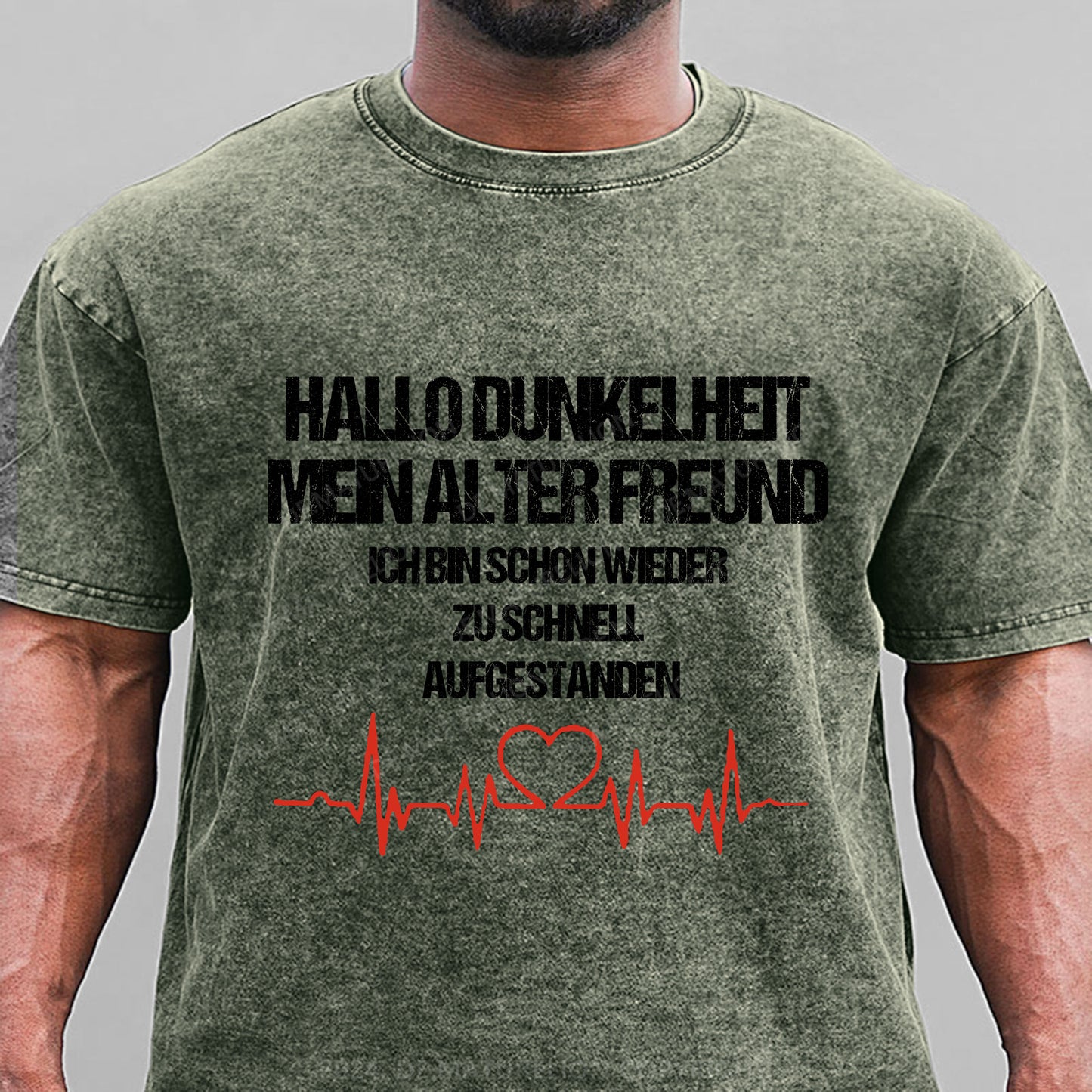 Hallo Dunkelheit, mein alter Freund, ich bin schon wieder zu schnell aufgestanden Gewaschene Vintage T-ShirtGewaschene Vintage T-Shirt