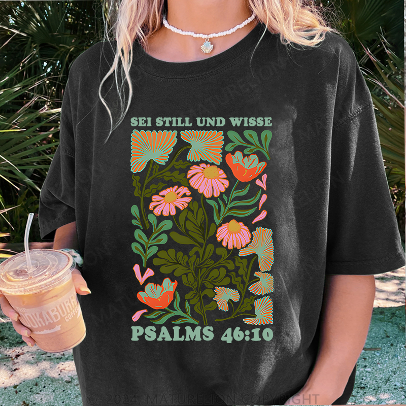 Maturelion Sei Still und Wisse Damen Gewaschene Vintage T-Shirt