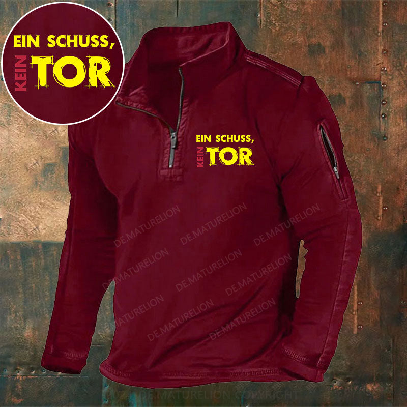 Ein Schuss Kein Tor Stehkragen Reißverschluss Polo Shirt