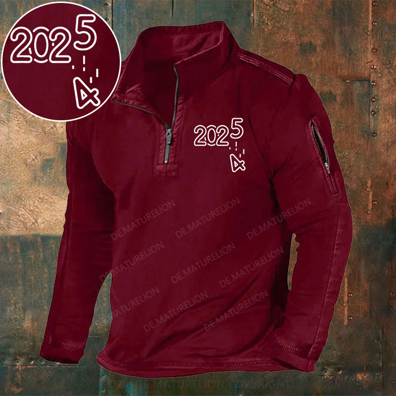 Hallo 2025 Stehkragen Reißverschluss Polo Shirt