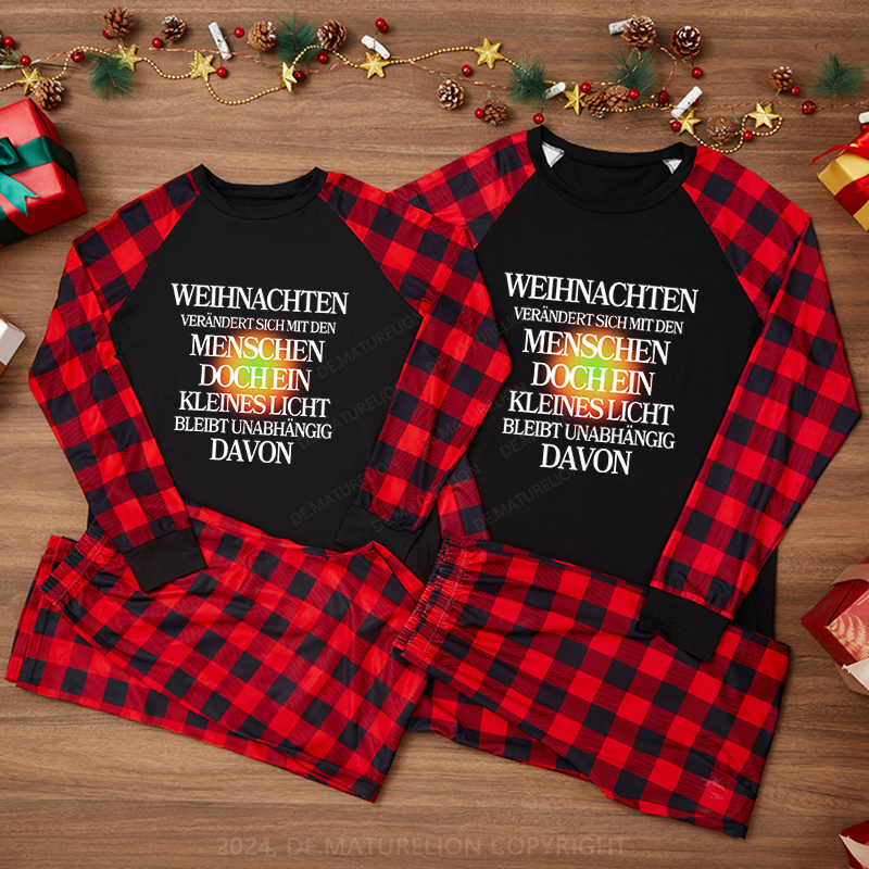 Maturelion Weihnachten verändert sich mit den Menschen, doch ein kleines Licht bleibt unabhängig davon Weihnachten Familien Pyjama