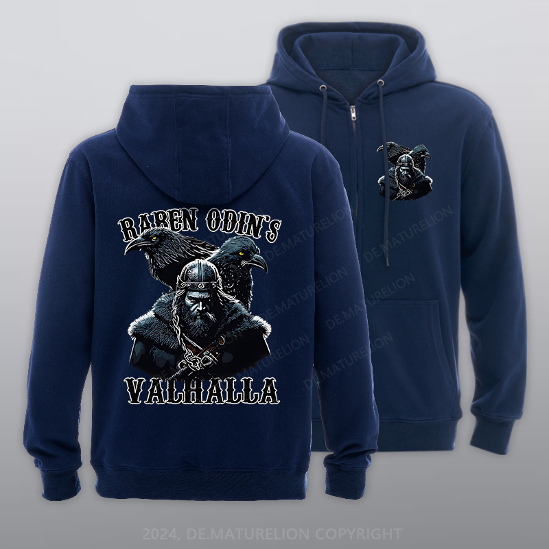 Maturelion Raben Odins Reißverschluss Hoodie