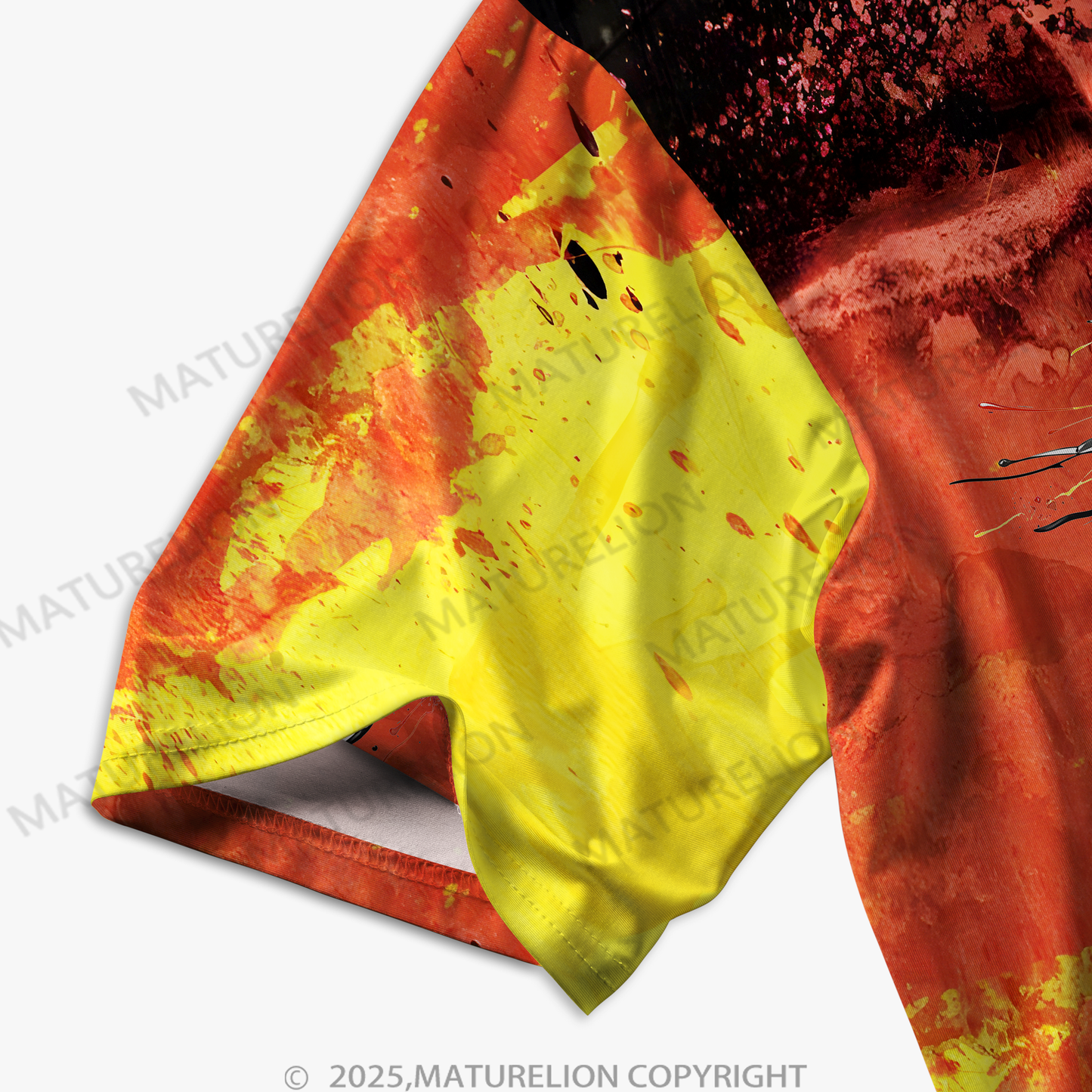 Maturelion Männer Voll-Print Polo Shirt