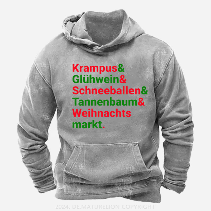 Krampus Glühwein Schneeballen Tannenbaum Weihnachtsmarkt Hoodie