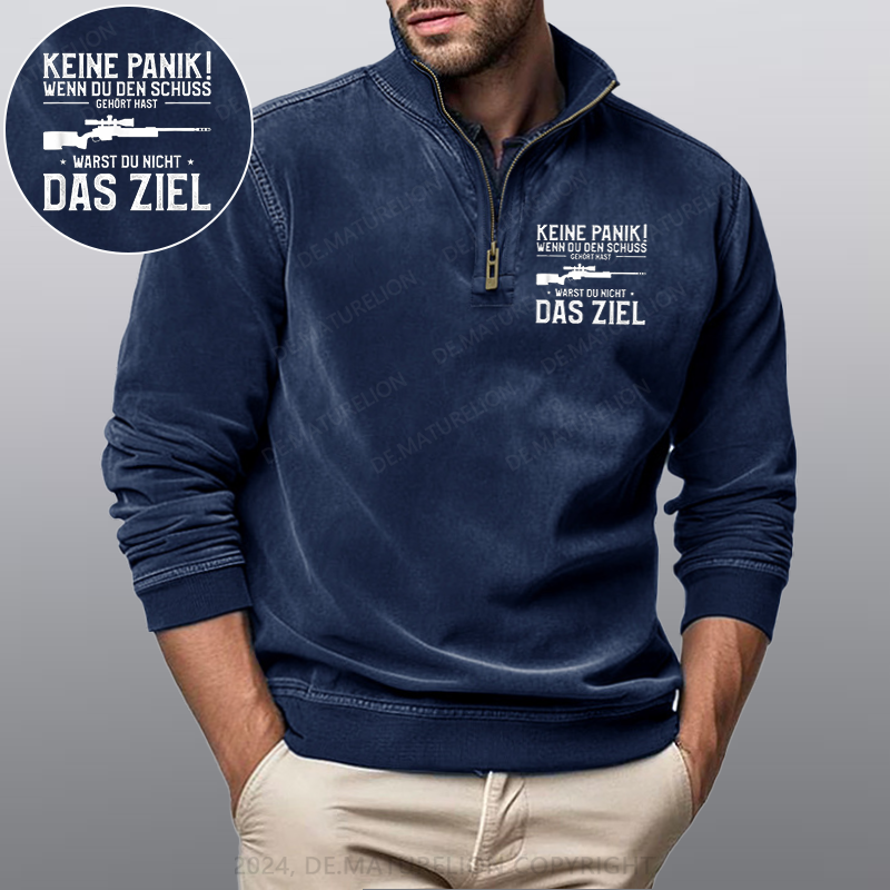 Maturelion Keine Panik! Wenn Du den Schuss nicht gehört hast für Jäger Stehkragen Poloshirt
