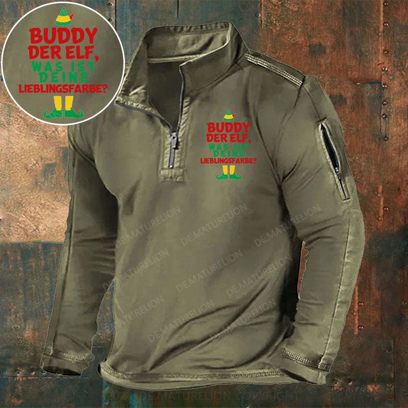 Buddy der Elf, Was ist deine Lieblingsfarbe? Stehkragen Reißverschluss Polo Shirt
