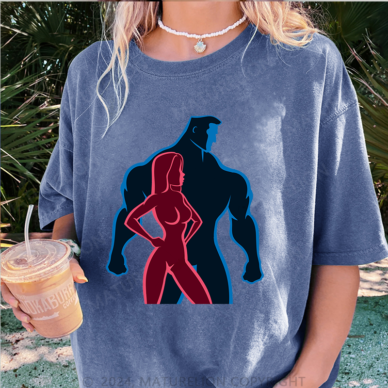 Maturelion Gym Damen Gewaschene Vintage T-Shirt