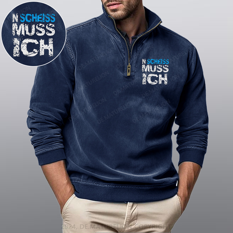 Maturelion N Scheiss muss ich Stehkragen Poloshirt