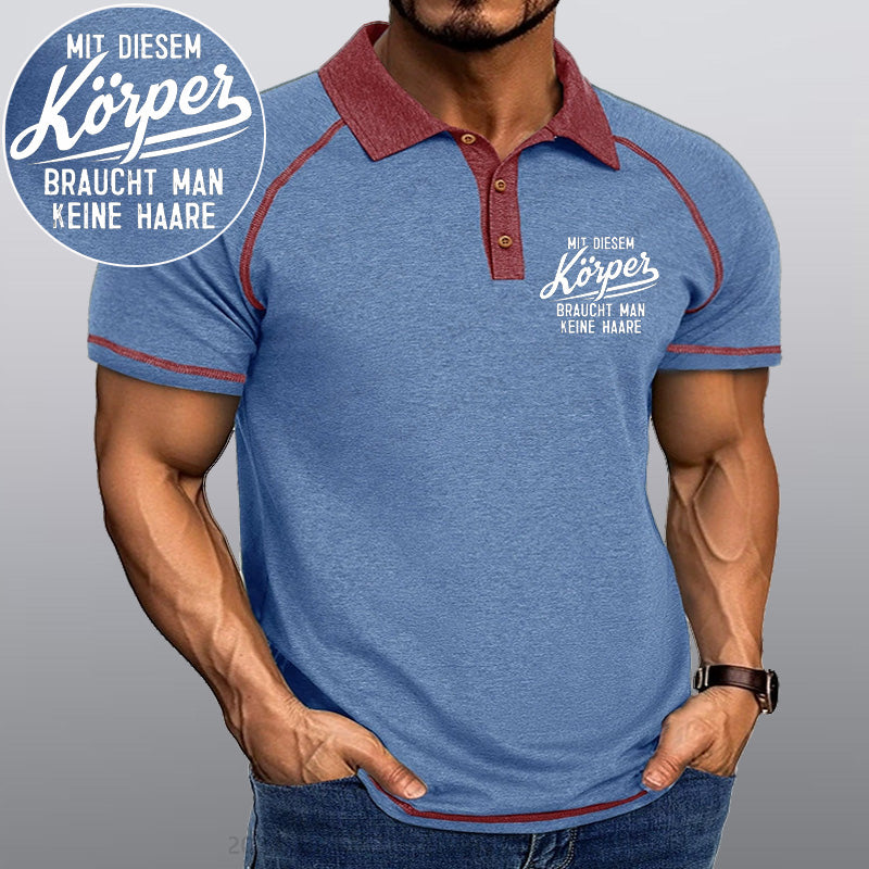 Maturelion Mit diesem Körper braucht man keine Haare Kragen T-Shirt