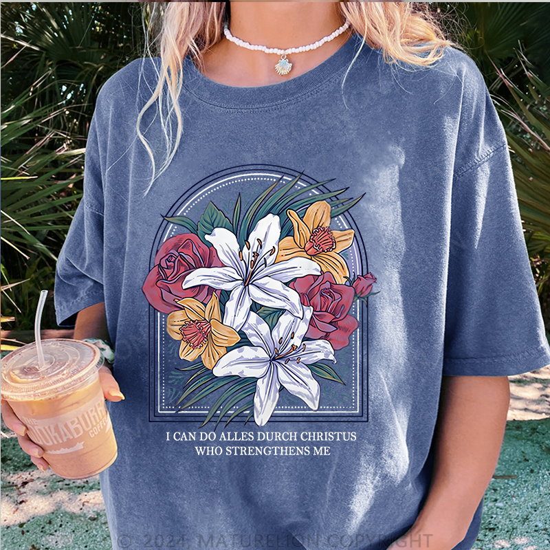 Maturelion Alles Durch Christus Damen Gewaschene Vintage T-Shirt