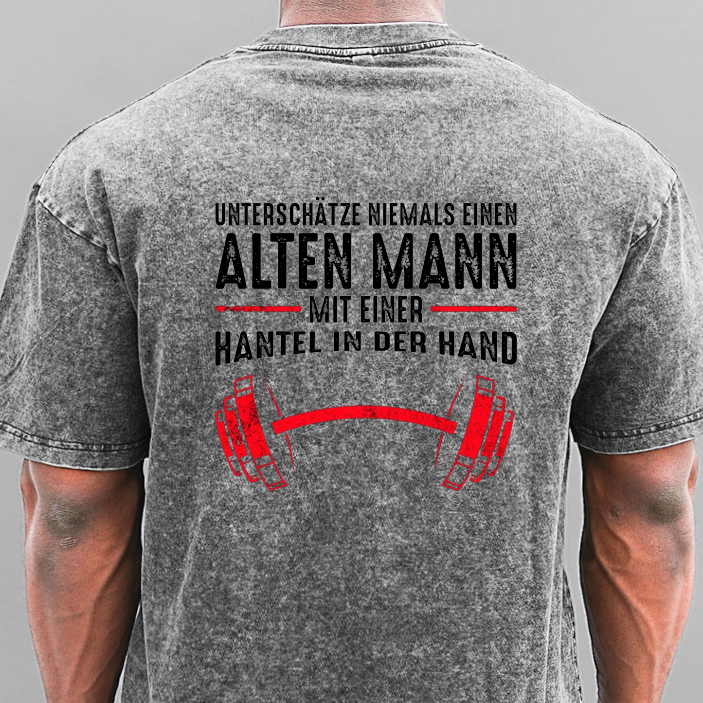 Fitness Retro Männer Gewaschene Vintage T-Shirt