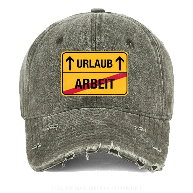 Keine Arbeit! Nur Urlaub! Gewaschene Vintage Cap