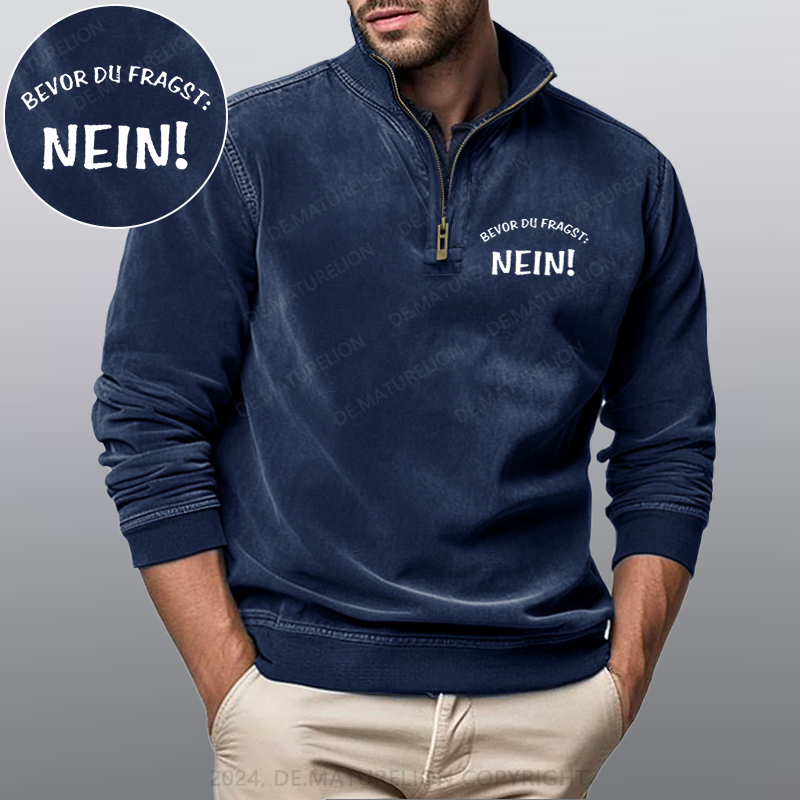 Maturelion Bevor Du Fragst Nein Stehkragen Poloshirt