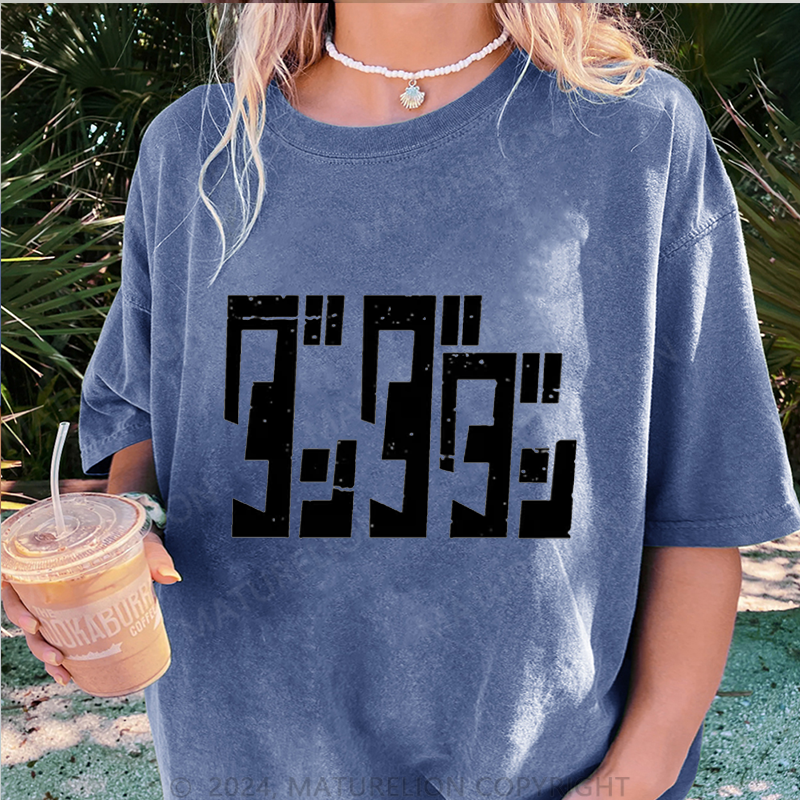 Maturelion Damen Gewaschene Vintage T-Shirt