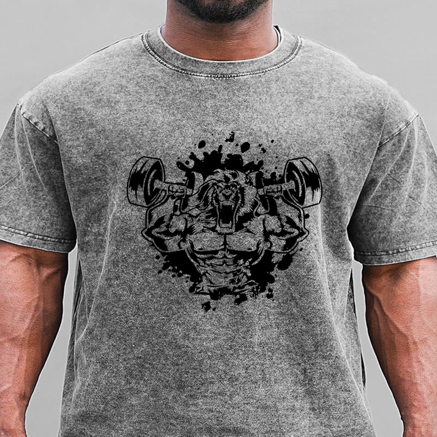 Fitness Training Sport Gewaschene Vintage T-Shirt