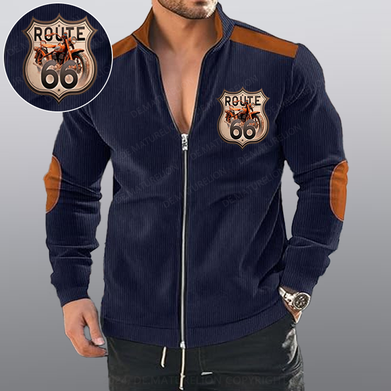 Maturelion Route 66 Motorrad Reißverschluss Jacke