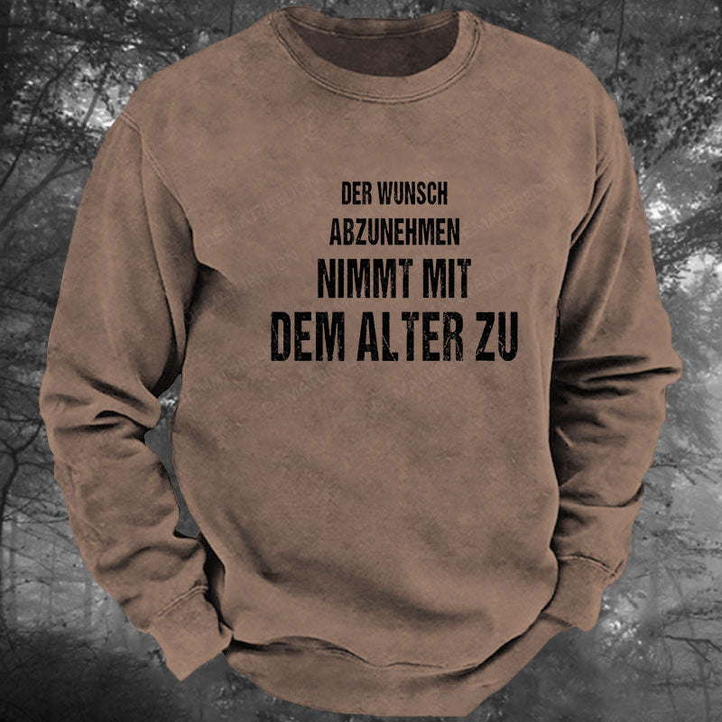 Der Wunsch abzunehmen, nimmt mit dem Alter zu Gewaschenes Sweatshirt