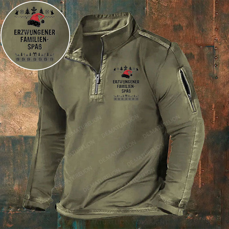 Erzwungener Familienspaß Stehkragen Reißverschluss Polo Shirt