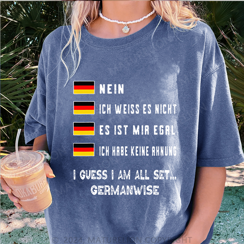 Maturelion Egal Und Keine Ahnung Damen Gewaschene Vintage T-Shirt