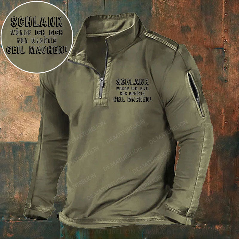 Schlank Würde Ich Dich Nur Unnötig Geil Machen Stehkragen Reißverschluss Polo Shirt