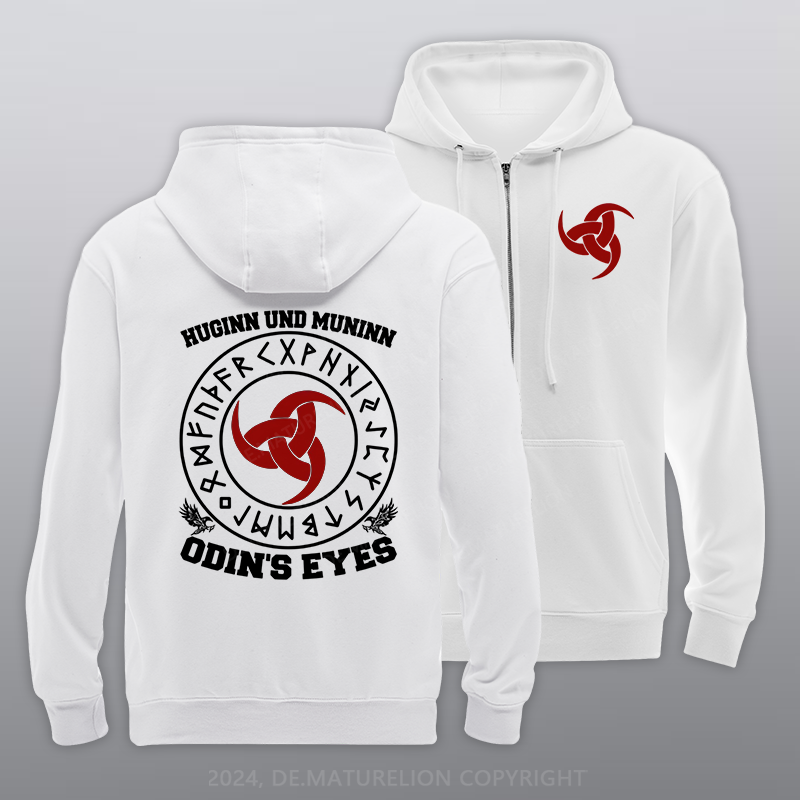Maturelion Huginn und Muninn - Odins Augen Reißverschluss Hoodie