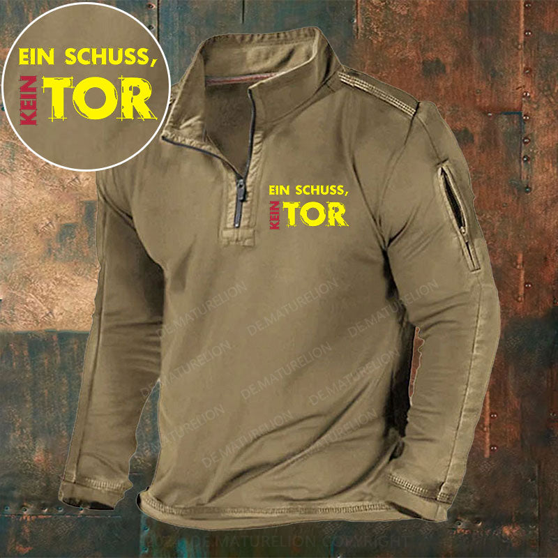 Ein Schuss Kein Tor Stehkragen Reißverschluss Polo Shirt