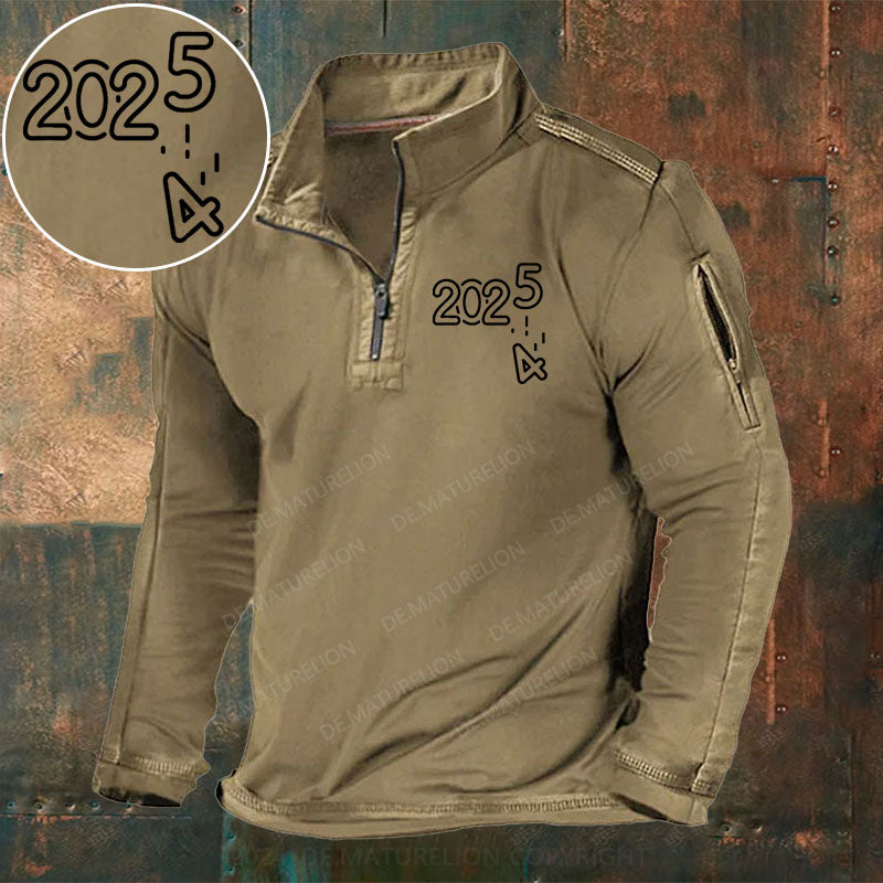 Hallo 2025 Stehkragen Reißverschluss Polo Shirt