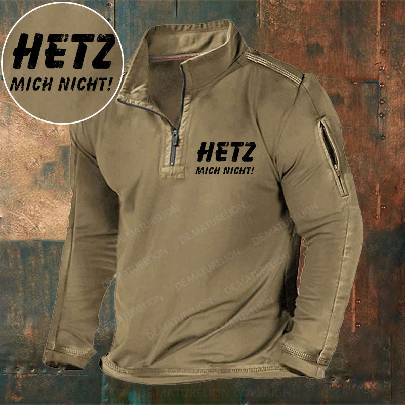 Hetz Mich Nicht Stehkragen Reißverschluss Polo Shirt