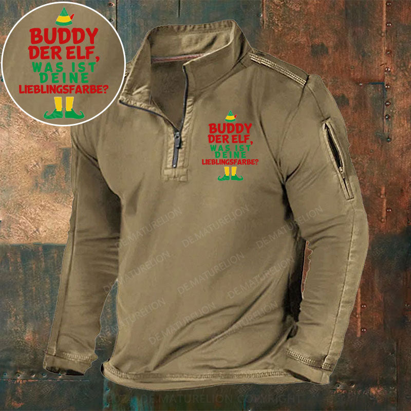 Buddy der Elf, Was ist deine Lieblingsfarbe? Stehkragen Reißverschluss Polo Shirt