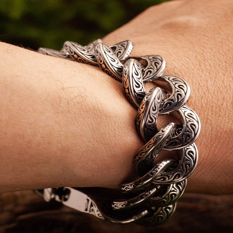 Wikinger Krieger Graviert Männer Vintage Armband