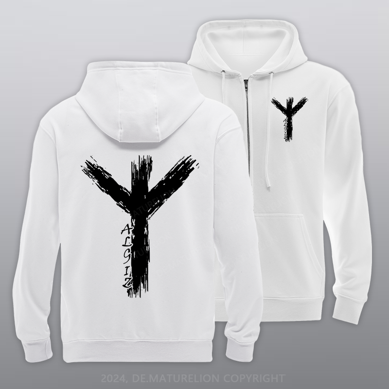 Maturelion Mit Algiz Reißverschluss Hoodie
