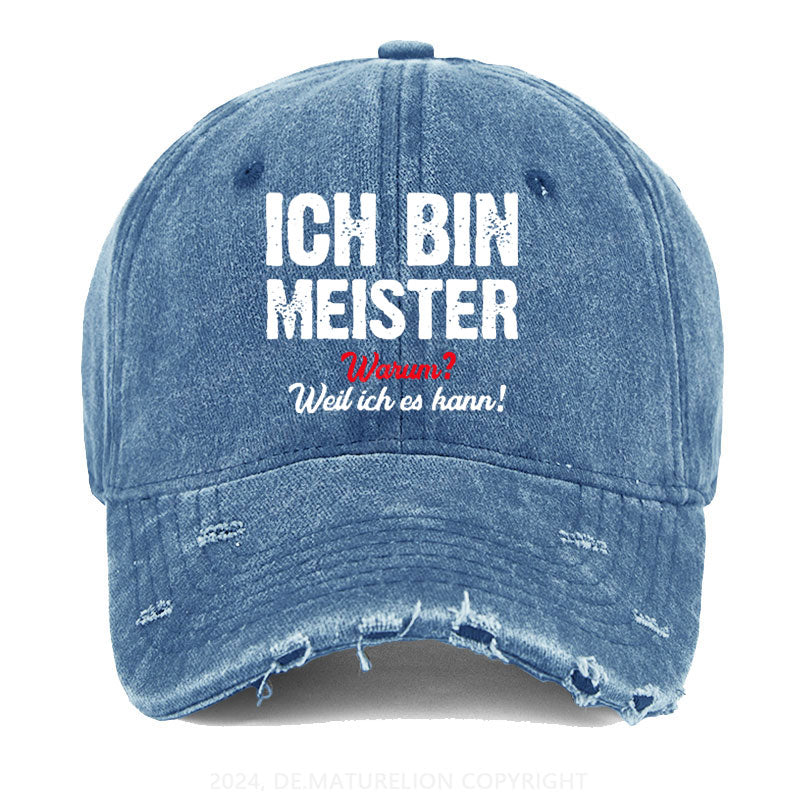 Ich Bin Meister Warum? Weil Ich es Kann Gewaschene Vintage Cap