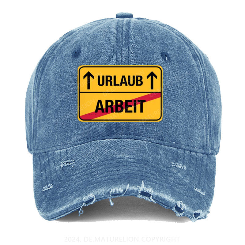 Keine Arbeit! Nur Urlaub! Gewaschene Vintage Cap