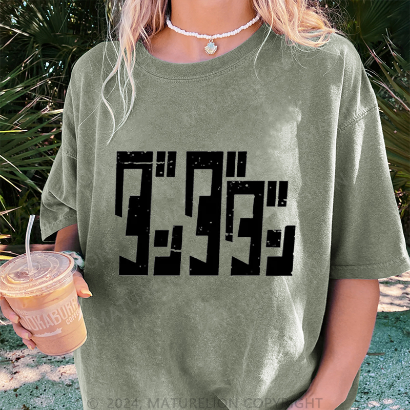 Maturelion Damen Gewaschene Vintage T-Shirt