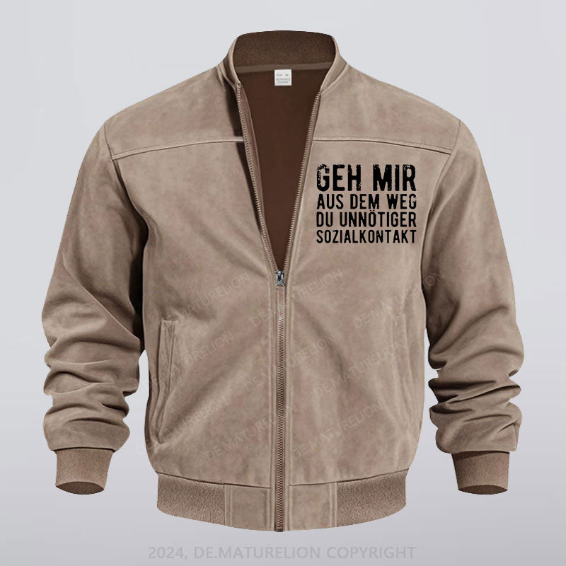 Maturelion Geh Mir Aus Dem Weg Du Unnötiger Sozialkontakt Einfarbige Reißverschluss Jacke