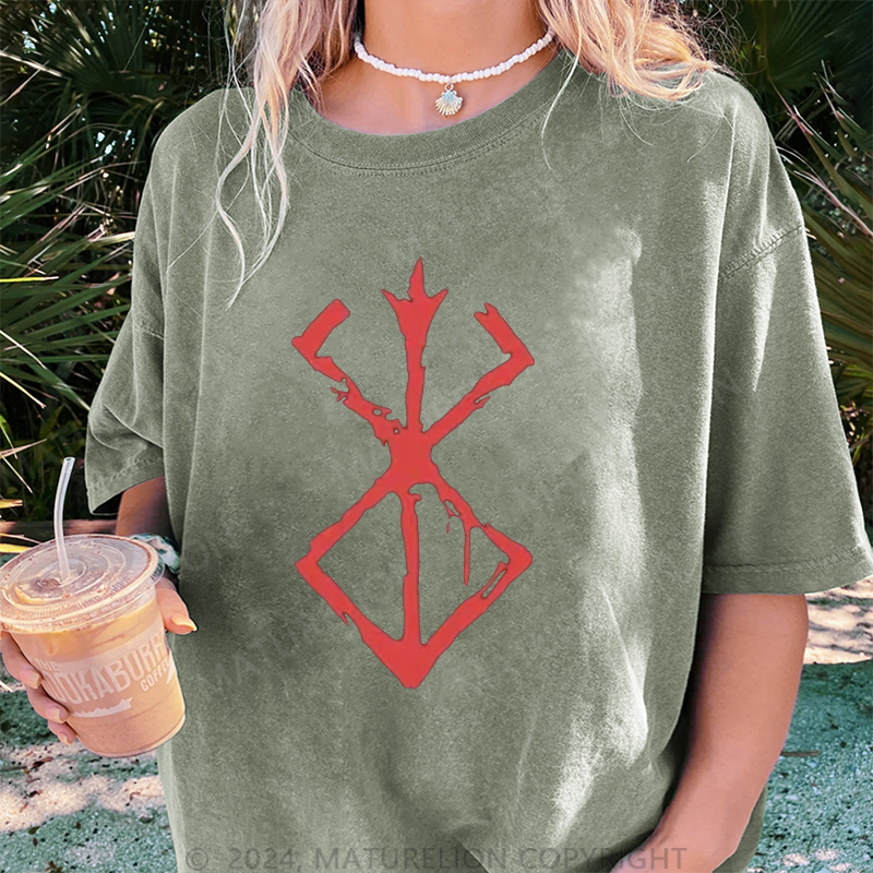 Maturelion Berserker Schädel Damen Gewaschene Vintage T-Shirt