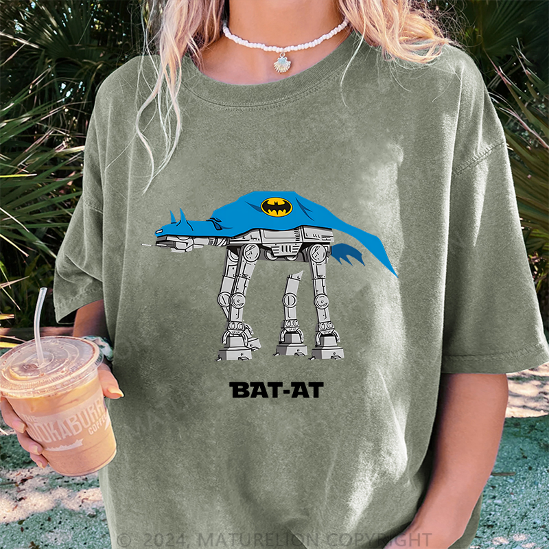 Maturelion BAT-AT Damen Gewaschene Vintage T-Shirt