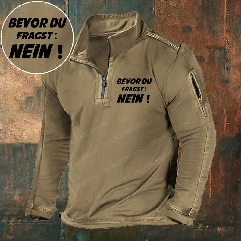 Bevor Du Fragst Nein! Stehkragen Reißverschluss Polo Shirt