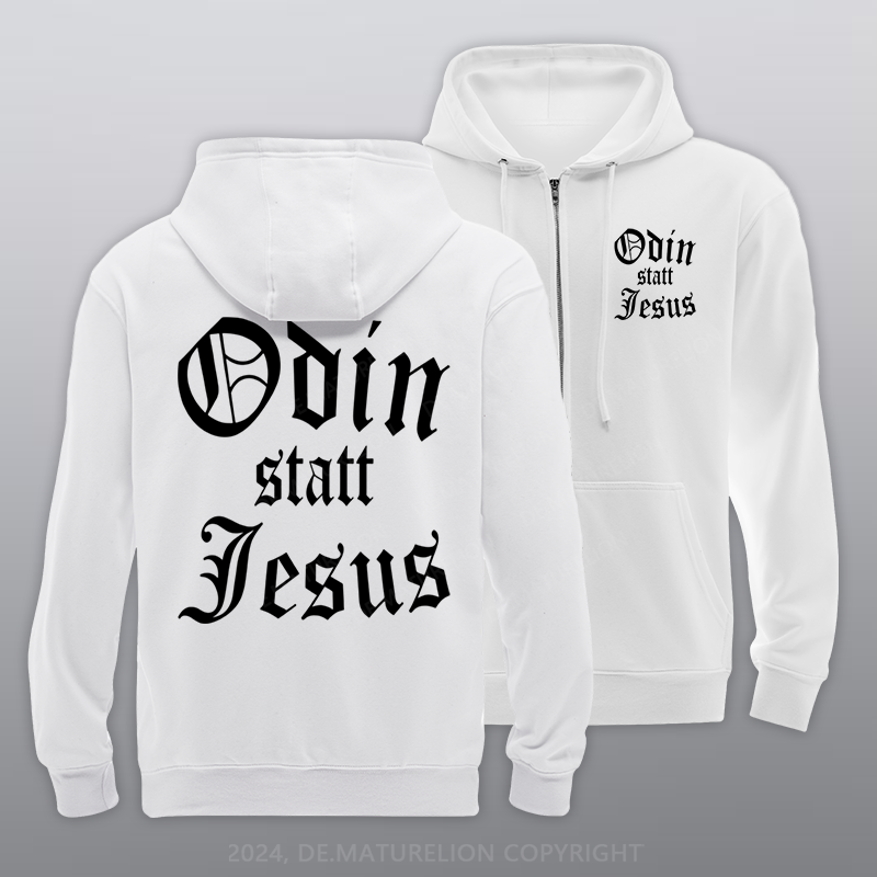 Maturelion Odin statt Jesus Reißverschluss Hoodie